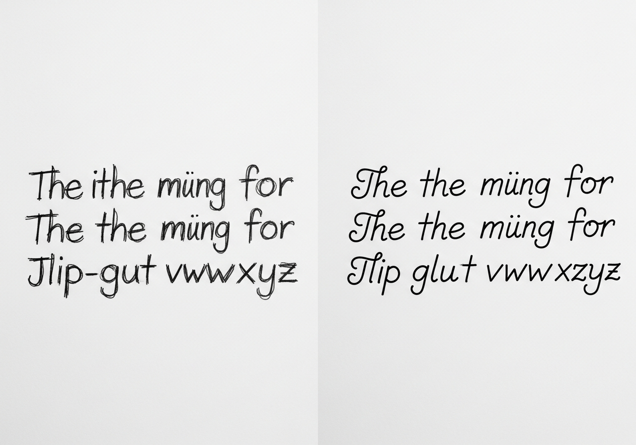 До и после курса: сравнение почерка